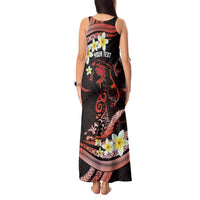 Personalised Tahiti Bora Bora Tank Maxi Dress Manta Rays With Polynesian Plumeria
