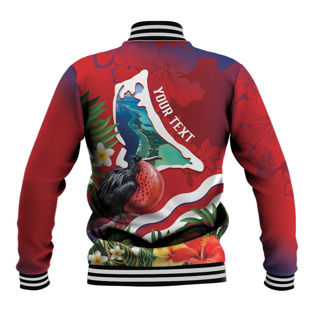Personalised Kiribati Tarawa Atoll Baseball Jacket Frigate Bird With Map Tropical Style LT14 - Polynesian Pride