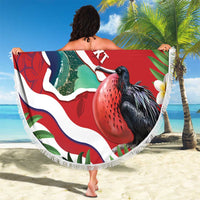Personalised Kiribati Tarawa Atoll Beach Blanket Frigate Bird With Map Tropical Style LT14 - Polynesian Pride