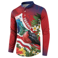 Personalised Kiribati Tarawa Atoll Button Sweatshirt Frigate Bird With Map Tropical Style LT14 - Polynesian Pride