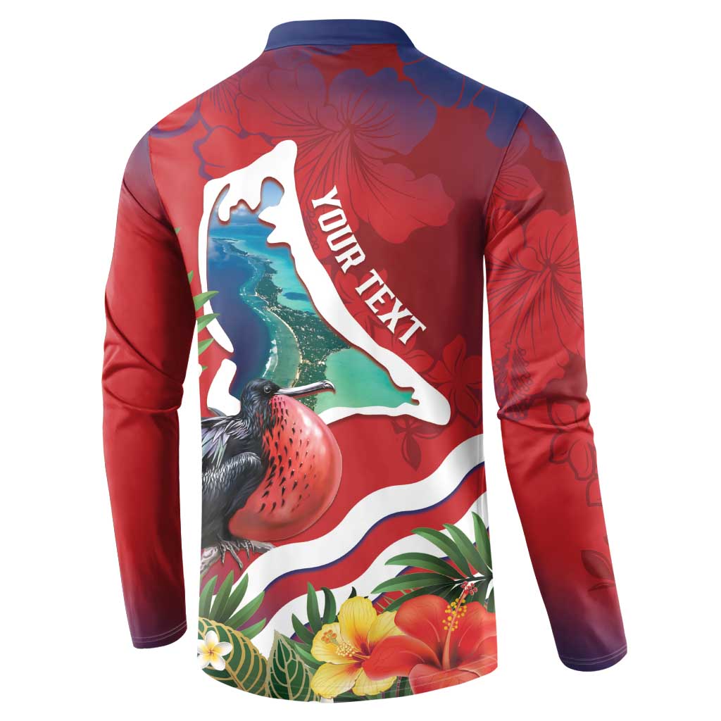 Personalised Kiribati Tarawa Atoll Button Sweatshirt Frigate Bird With Map Tropical Style LT14 - Polynesian Pride