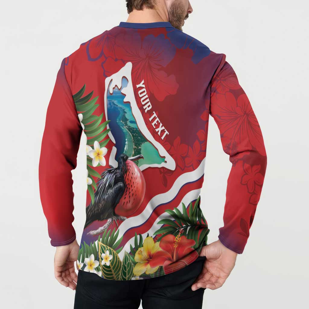 Personalised Kiribati Tarawa Atoll Button Sweatshirt Frigate Bird With Map Tropical Style LT14 - Polynesian Pride