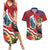 Personalised Kiribati Tarawa Atoll Couples Matching Summer Maxi Dress and Hawaiian Shirt Frigate Bird With Map Tropical Style