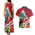 Personalised Kiribati Tarawa Atoll Couples Matching Tank Maxi Dress and Hawaiian Shirt Frigate Bird With Map Tropical Style