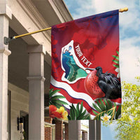 Personalised Kiribati Tarawa Atoll Garden Flag Frigate Bird With Map Tropical Style LT14 House Flag Red - Polynesian Pride