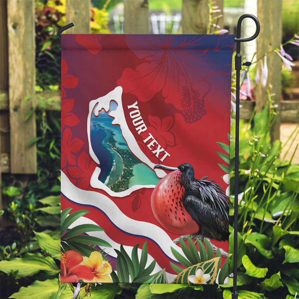 Personalised Kiribati Tarawa Atoll Garden Flag Frigate Bird With Map Tropical Style LT14 Garden Flag Red - Polynesian Pride