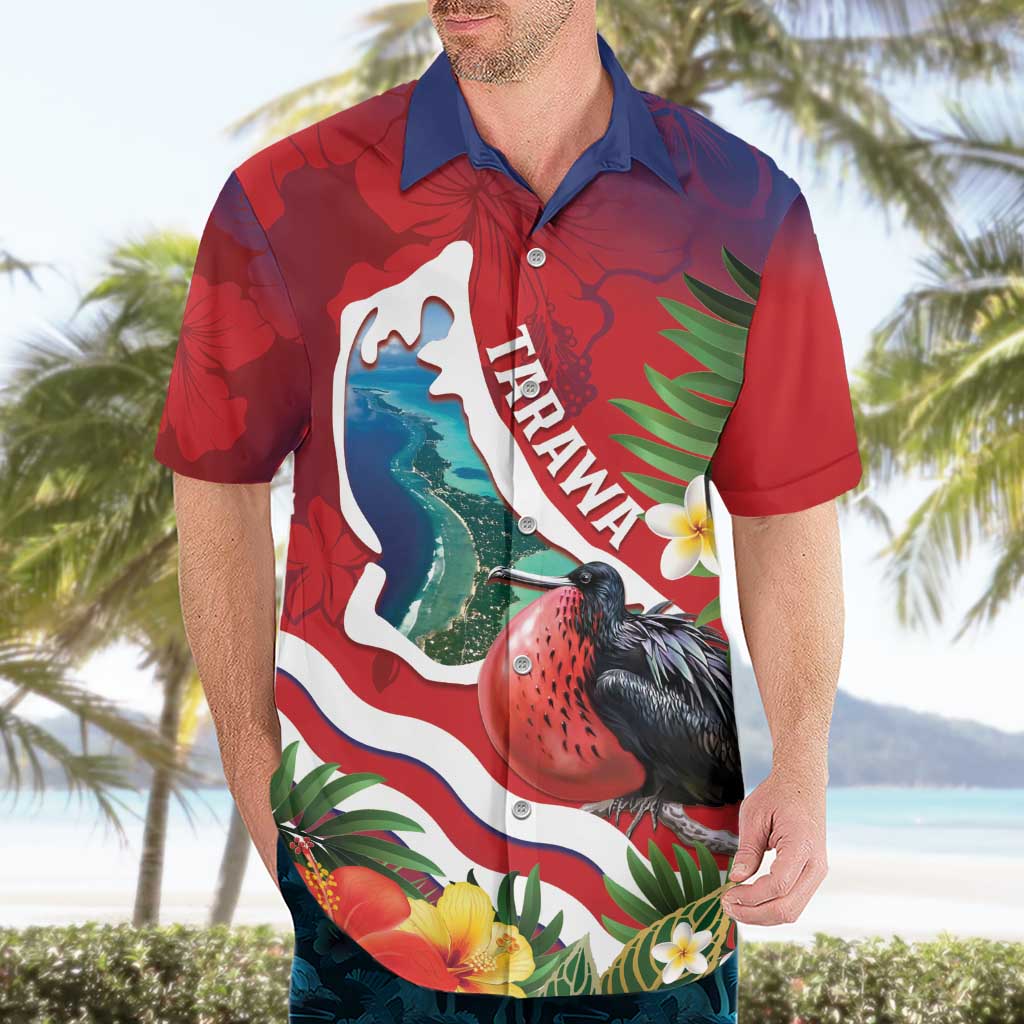 Personalised Kiribati Tarawa Atoll Hawaiian Shirt Frigate Bird With Map Tropical Style LT14 - Polynesian Pride