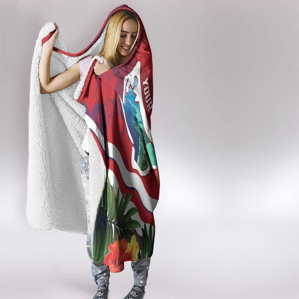 Personalised Kiribati Tarawa Atoll Hooded Blanket Frigate Bird With Map Tropical Style LT14 - Polynesian Pride