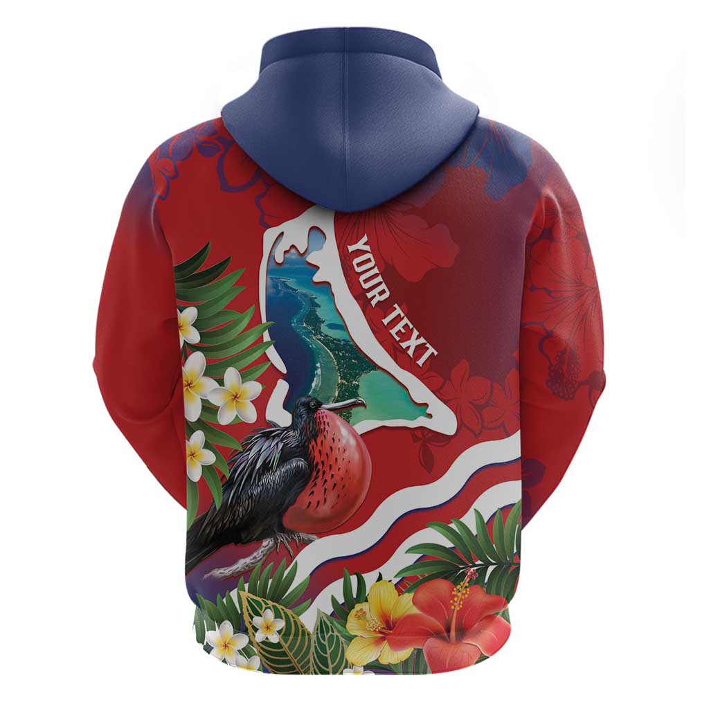 Personalised Kiribati Tarawa Atoll Hoodie Frigate Bird With Map Tropical Style LT14 - Polynesian Pride
