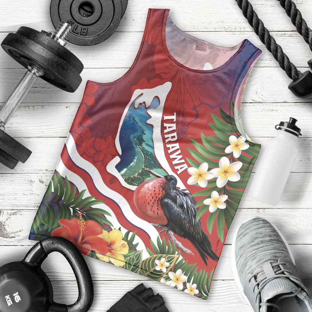 Personalised Kiribati Tarawa Atoll Men Tank Top Frigate Bird With Map Tropical Style LT14 - Polynesian Pride