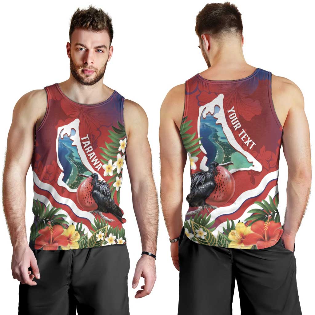 Personalised Kiribati Tarawa Atoll Men Tank Top Frigate Bird With Map Tropical Style LT14 - Polynesian Pride