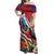 Personalised Kiribati Tarawa Atoll Off Shoulder Maxi Dress Frigate Bird With Map Tropical Style