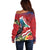 Personalised Kiribati Tarawa Atoll Off Shoulder Sweater Frigate Bird With Map Tropical Style