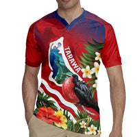 Personalised Kiribati Tarawa Atoll Rugby Jersey Frigate Bird With Map Tropical Style