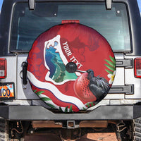 Personalised Kiribati Tarawa Atoll Spare Tire Cover Frigate Bird With Map Tropical Style LT14 Red - Polynesian Pride