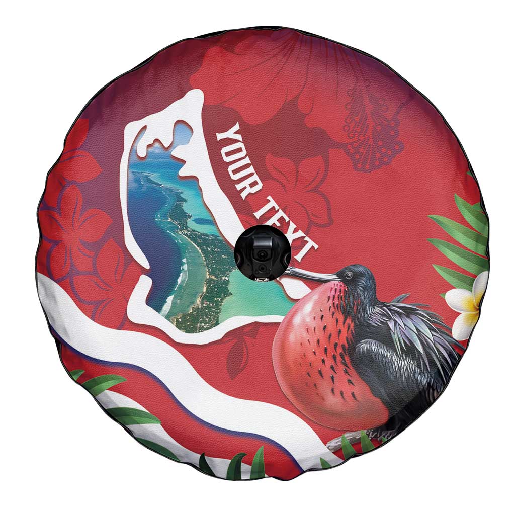 Personalised Kiribati Tarawa Atoll Spare Tire Cover Frigate Bird With Map Tropical Style LT14 - Polynesian Pride