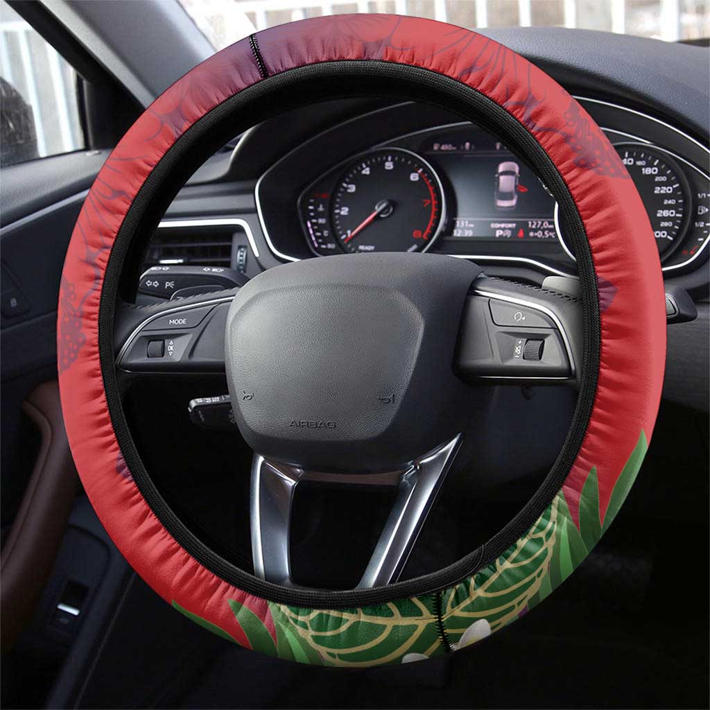 Kiribati Tarawa Atoll Steering Wheel Cover Frigate Bird With Map Tropical Style LT14 - Polynesian Pride