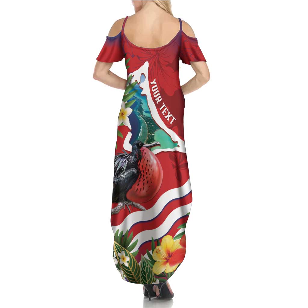 Personalised Kiribati Tarawa Atoll Summer Maxi Dress Frigate Bird With Map Tropical Style LT14 - Polynesian Pride