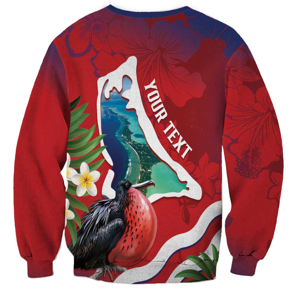 Personalised Kiribati Tarawa Atoll Sweatshirt Frigate Bird With Map Tropical Style LT14 - Polynesian Pride