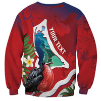 Personalised Kiribati Tarawa Atoll Sweatshirt Frigate Bird With Map Tropical Style LT14 - Polynesian Pride