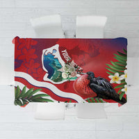 Personalised Kiribati Tarawa Atoll Tablecloth Frigate Bird With Map Tropical Style LT14 Red - Polynesian Pride