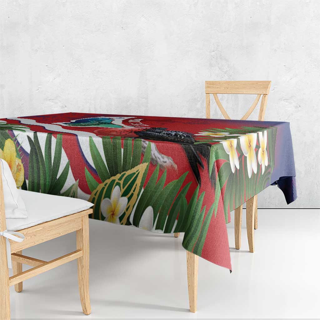Personalised Kiribati Tarawa Atoll Tablecloth Frigate Bird With Map Tropical Style LT14 - Polynesian Pride