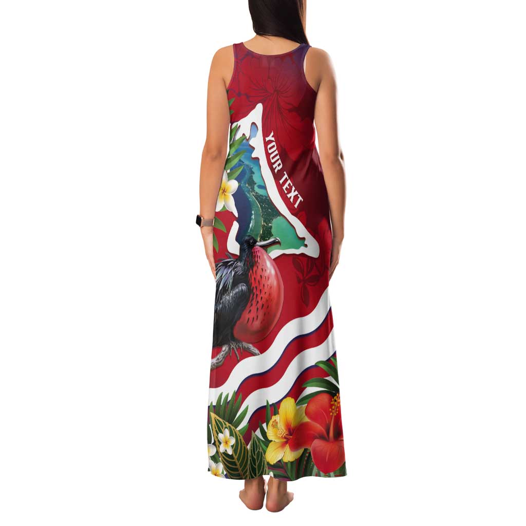 Personalised Kiribati Tarawa Atoll Tank Maxi Dress Frigate Bird With Map Tropical Style LT14 - Polynesian Pride