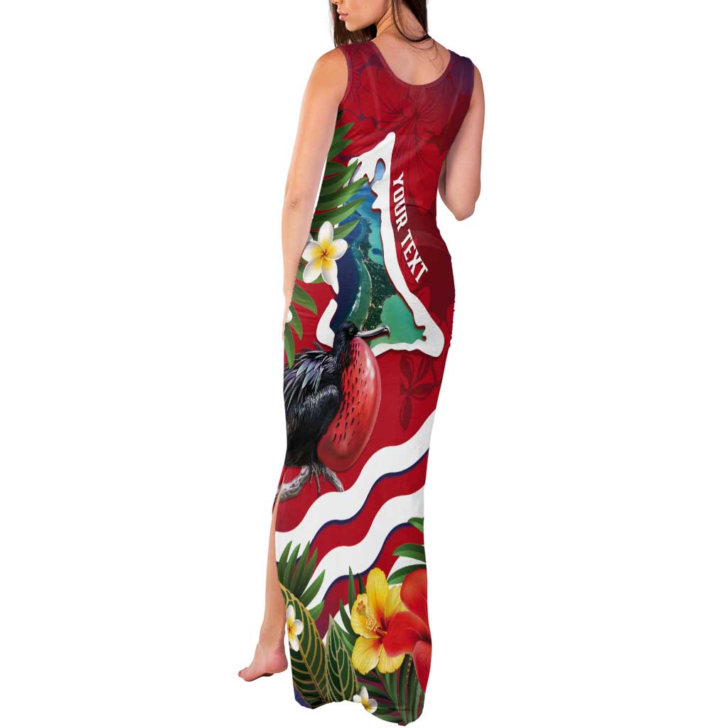 Personalised Kiribati Tarawa Atoll Tank Maxi Dress Frigate Bird With Map Tropical Style LT14 - Polynesian Pride