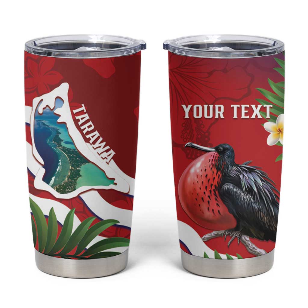 Personalised Kiribati Tarawa Atoll Tumbler Cup Frigate Bird With Map Tropical Style LT14 Red - Polynesian Pride
