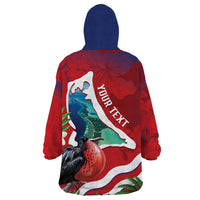 Personalised Kiribati Tarawa Atoll Wearable Blanket Hoodie Frigate Bird With Map Tropical Style LT14 - Polynesian Pride