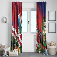 Personalised Kiribati Tarawa Atoll Window Curtain Frigate Bird With Map Tropical Style LT14 - Polynesian Pride