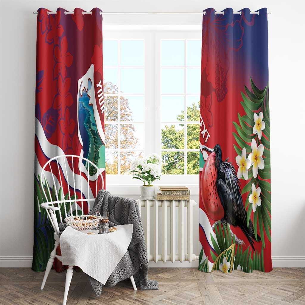 Personalised Kiribati Tarawa Atoll Window Curtain Frigate Bird With Map Tropical Style LT14 - Polynesian Pride