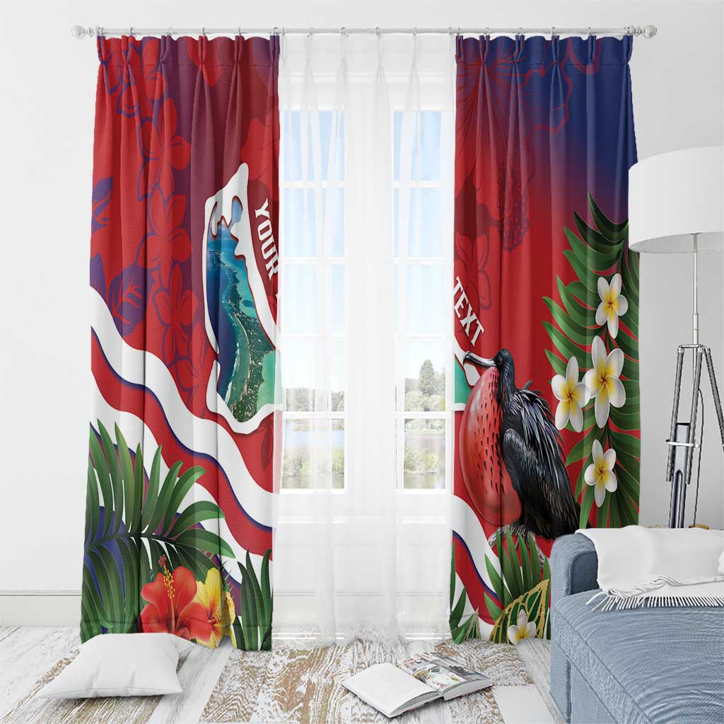 Personalised Kiribati Tarawa Atoll Window Curtain Frigate Bird With Map Tropical Style LT14 - Polynesian Pride