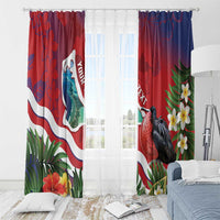 Personalised Kiribati Tarawa Atoll Window Curtain Frigate Bird With Map Tropical Style LT14 - Polynesian Pride