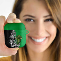 New Zealand and Ireland Rugby Custom AirPods Case Maori Tiki Fern Irish Celtic Cross - Polynesian Pride