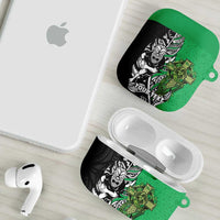 New Zealand and Ireland Rugby Custom AirPods Case Maori Tiki Fern Irish Celtic Cross - Polynesian Pride