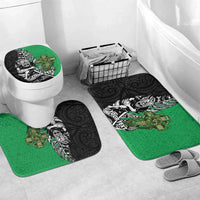 New Zealand and Ireland Rugby Custom Bathroom Set Maori Tiki Fern Irish Celtic Cross - Polynesian Pride