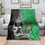 New Zealand and Ireland Rugby Custom Blanket Maori Tiki Fern Irish Celtic Cross - Polynesian Pride