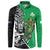 New Zealand and Ireland Rugby Custom Button Sweatshirt Maori Tiki Fern Irish Celtic Cross - Polynesian Pride