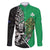 New Zealand and Ireland Rugby Custom Family Matching Off The Shoulder Long Sleeve Dress and Hawaiian Shirt Maori Tiki Fern Irish Celtic Cross - Polynesian Pride