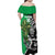 New Zealand and Ireland Rugby Custom Family Matching Off Shoulder Maxi Dress and Hawaiian Shirt Maori Tiki Fern Irish Celtic Cross - Polynesian Pride