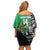 New Zealand and Ireland Rugby Custom Family Matching Off Shoulder Short Dress and Hawaiian Shirt Maori Tiki Fern Irish Celtic Cross - Polynesian Pride