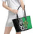 New Zealand and Ireland Rugby Custom Leather Tote Bag Maori Tiki Fern Irish Celtic Cross - Polynesian Pride
