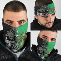 New Zealand and Ireland Rugby Custom Neck Gaiter Maori Tiki Fern Irish Celtic Cross - Polynesian Pride