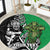 New Zealand and Ireland Rugby Custom Round Carpet Maori Tiki Fern Irish Celtic Cross - Polynesian Pride