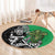 New Zealand and Ireland Rugby Custom Round Carpet Maori Tiki Fern Irish Celtic Cross - Polynesian Pride