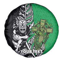 New Zealand and Ireland Rugby Custom Spare Tire Cover Maori Tiki Fern Irish Celtic Cross - Polynesian Pride
