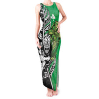 New Zealand and Ireland Rugby Custom Tank Maxi Dress Maori Tiki Fern Irish Celtic Cross - Polynesian Pride