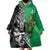 New Zealand and Ireland Rugby Custom Wearable Blanket Hoodie Maori Tiki Fern Irish Celtic Cross - Polynesian Pride