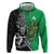 New Zealand and Ireland Rugby Custom Zip Hoodie Maori Tiki Fern Irish Celtic Cross - Polynesian Pride